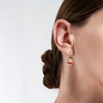 Náušnice ve tvaru vánočního stromečku - stříbrné zapínání, Zlatá