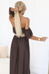 Maxi šaty v boho stylu 614-1 čokoládové - Numoco UNI