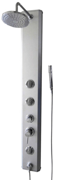 Sprchový panel Multi na stěnu i do rohu s pákovou baterií chrom BASICSHOWER BASICSHOWER