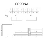 Materasso Manželská postel čalouněná CORONA - bočnice ROZMĚR: 180 x 200 cm