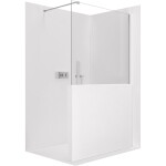 CERANO - Sprchová zástěna Walk-in Onyx Half Cube L/P - 8 mm - hranatá vzpěra - chrom, transparentní sklo - 90x100 CER-978627