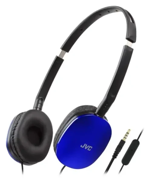 JVC HA-S160M modrá / Sluchátka / přes hlavu / mikrofon / jack 3,5 mm / 1,2 m (JVC Ha-S160MAU)