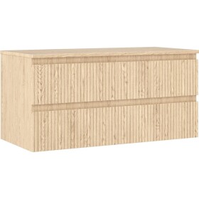 MEXEN/S - Rivel koupelnová skříňka pod umyvadlo 100 cm s deskou, 2 zásuvky, reliéf , dub 91A20-10047-2-BFFC81