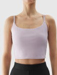 Dámský crop top na jógu z recyklovaných materiálů 4F - fialový Velikost: L