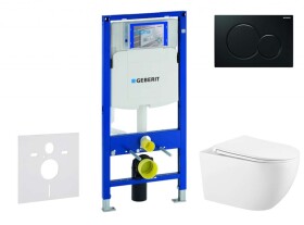 GEBERIT - Duofix Set předstěnové instalace, klozetu Gaia sedátka softclose, tlačítko Sigma01, černá SANI11CA5134