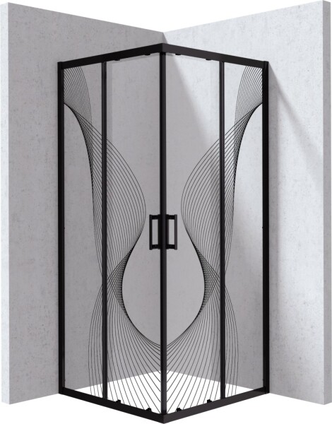 DEANTE - Sprchový kout Funkia Evo čtvercový, čtvercový, 90x90 cm - vzor vlna KYC_NB99P