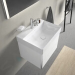 DURAVIT - DuraSquare Umyvadlo 600x470 mm, bez přepadu, s otvorem pro baterii, DuraCeram, WonderGliss, bílá 23536000711