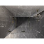 MEXEN/S - Lunar-F Duo sprchový kout skládací dveře 95 x 90, transparent, zlato kartáčovaná 836-095L-090P-55-00