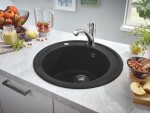 GROHE - Dřezy Kompozitní dřez K200 s automatickým odtokem, průměr 51 cm, granitová černá 31656AP0