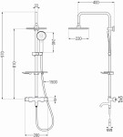 MEXEN/S - KT40 vanový sloup s termostatickou baterií, grafit 779004093-66