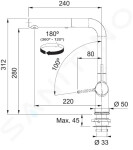 FRANKE - Active Dřezová baterie FN 5351.901, s ovládáním výpusti Twist a výsuvnou sprškou, matná černá 115.0669.769