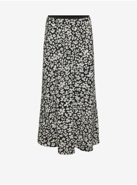 Krémovo-černá dámská květovaná maxi sukně Vero Moda Alba Dámské