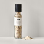 Nicolas Vahé Mořská sůl s bílým vínem a šalotkou 310 g, béžová barva, černá barva, čirá barva, sklo