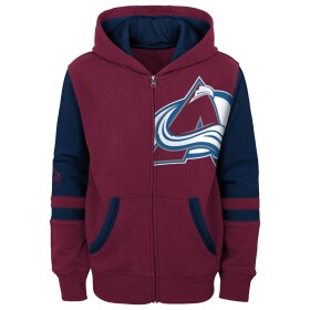 Outerstuff Dětská Mikina Colorado Avalanche Faceoff Colorblocked Fleece Full-Zip Velikost: Dětské M (10 - 12 let)