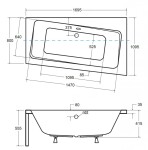 HOPA - Asymetrická vana ASTI - Nožičky k vaně - Bez nožiček, Rozměr vany - 170 × 110 cm, Způsob provedení - Pravé VANAST17P