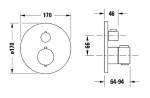 DURAVIT - Termostatická baterie pod omítku, pro 2 spotřebiče, kartáčovaný bronz TH4200014004