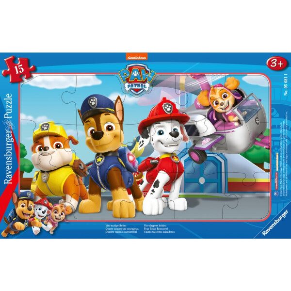 Puzzle Tlapková patrola: Čtyři stateční ochránci 15 dílků