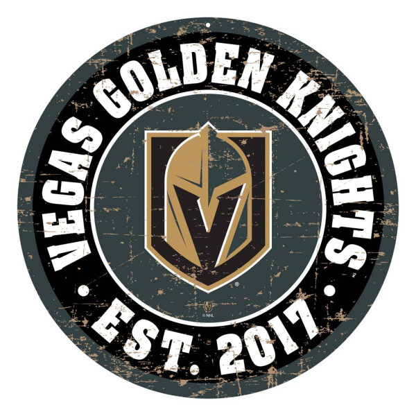 Mustang Cedule Vegas Golden Knights NHL 22" Round Distressed Logo
