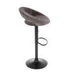 Židle barová, hnědá sametová látka, černá podnož