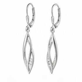 Stříbrné visací náušnice se zirkony Mia - stříbro 925/1000, Stříbrná