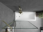 MEXEN/S - Next vanová zástěna FIX 100 x 150, černá vzor, zlatá kartáčovaná 895-100-000-00-70-55