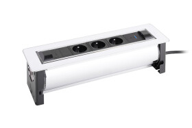 Versalogic VersaTurn 3x 230V, 2x USB A/C 5V, bílé sklo (468926)