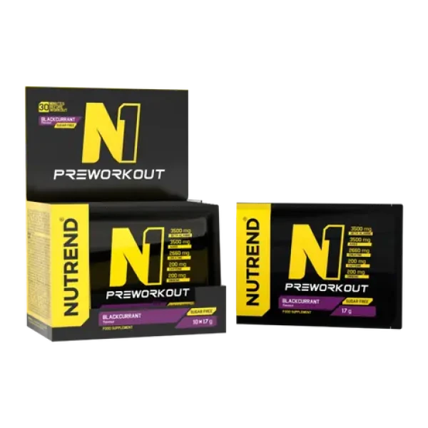 N1 Pre-Workout - Nutrend (černý rybíz, 10 x 17 g) (29349-13-10x17g-blackcurrant)