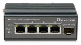 LevelOne IGU-0501 černá / Průmyslový switch / 4x GE / 1x SFP / Neřízený / DIN lišta (IGU-0501)