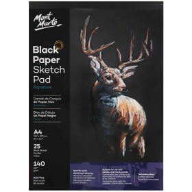 Mont Marte skicovací blok A4 černý papír 140g/m2 25 listů