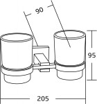 MEXEN - Vane dvojitý držák skleničky černá 7020952-70