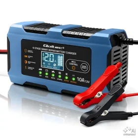 Nabíječka autobaterií 12V 10A / Nabíječka / AGM/GEL/LiFePO4 / funkce obnovy baterie (52668)