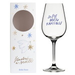 Bella Rose Sklenice na víno Ještě dočtu kapitolu CZ + vánoční krabička, čirá barva, sklo, 350 ml