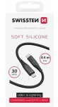 SWISSTEN SOFT SILICONE datový kabel USB-C - Lightning 0.4m černá (71506517)