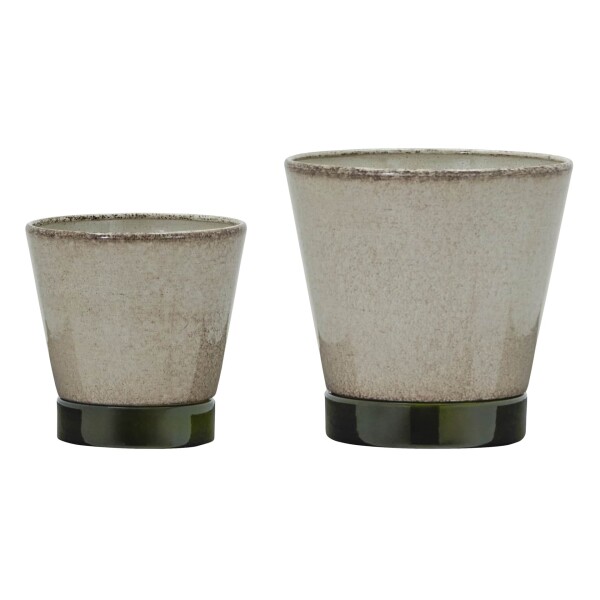 House Doctor Kovový obal na květináč Beige / Green – set 2 ks, béžová barva, kov