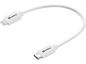 Sandberg USB-C PD to Lightning MFI 0.2M bílá / nabíjecí kabel USB-C na Lightning