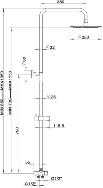NOVASERVIS - Sprchová souprava k nástenné sprchové nebo vanové baterii SET032,0