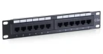 Equip černý / Patch panel / 10" / 12x RJ45 / Cat5e / 1U (208015)
