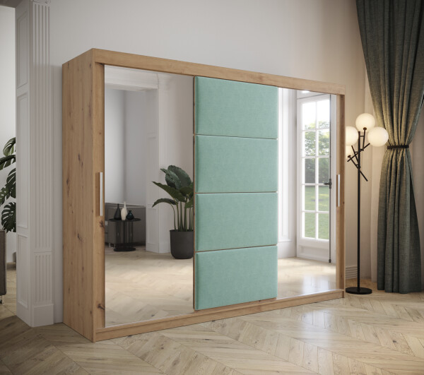 Šatní skříň Abi Tapi Barva korpusu: Dub artisan, Rozměry: 250 cm, Dveře: Manila 11