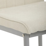 Židle jídelní, krémová látka, šedé kovové nohy