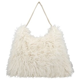 Stylová dámská plyšová kabelka do ruky Oresti, krémová