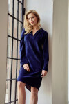 Dámská velurová tunika LAUREN 3028 Tmavě modrá - Taro tmavě modrá XL