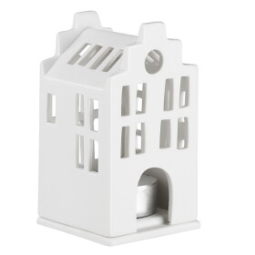 Räder Porcelánový svícen domeček Townhouse 10,5 cm, bílá barva, porcelán