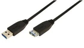 LogiLink USB-A 1m černý / Prodlužovací kabel USB / USB-A (M) - USB-A (F) / USB 3.2 Gen 1 / 5 Gbit/s (CU0041)