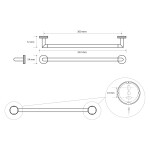 SAPHO - LARISSA držák ručníků 300, černá/zlato mat WS009BG