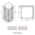 CERANO - Sprchový kout Marino Duo L/P - 6 mm - chrom, transparentní sklo - 110x100x190 - pantový CER-480229