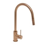 Dřezová baterie SAT Aurum s vytahovací sprškou, 2 proudy broušená rose gold SATBAUR286BRG SATBAUR286BRG
