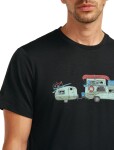 Pánské merino triko s krátkým rukávem ICEBREAKER Mens 150 Tech Lite SS Tee Transportage, Black velikost: S