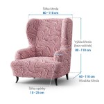 Bielastické potahy BRILLANTE bordó křeslo ušák (š. 60 - 110 cm)