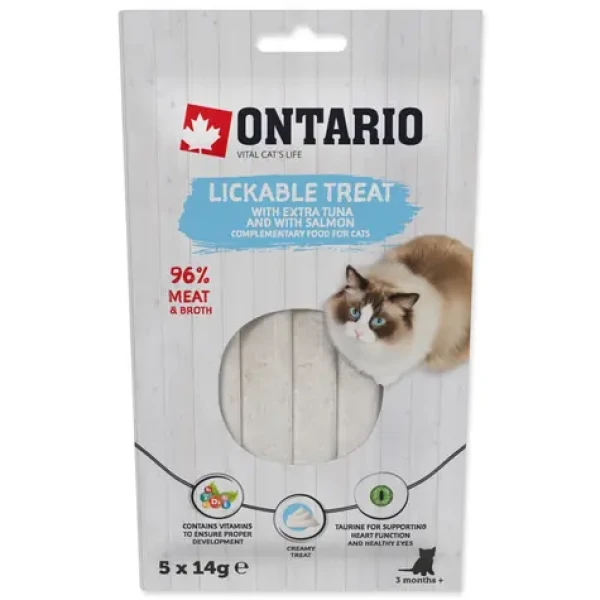 Ontario Lízací pochoutka extra tuňák a losos 5x14g (213-53718)