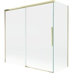 MEXEN/S - Rox vanová zástěna 2-křídlová posuvná 160 + 75 x 150, transparent, zlatá 8C9-160-075-50-00